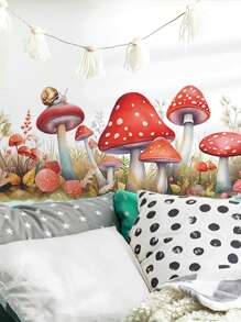 1 件家居装饰现代卡通蘑菇和花卉墙贴，PVC 自粘可拆卸贴花适用于客厅入口儿童卧室家居装饰礼物生日毕业房间装饰墙壁装饰浴室装饰卧室装饰房间装饰用品客厅装饰房屋装饰家居装饰客厅墙纸 - 彩色 - 查看 1