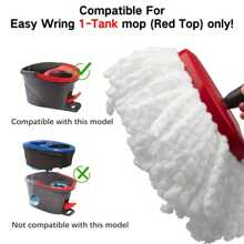 1pc/2pcs Replacement Mop Head For O-Cedar/ EasyWring Rotating Mop, 2 Packs Super Absorbent Microfiber Mop Refill. Note: This Mop Head Fits 1 Handle, 1 Size = 2 Pcs - Black - View 2