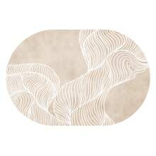 Mantel individual de estilo Wabi-Sabi ovalado, a prueba de agua y aceite, resistente al calor, para el hogar