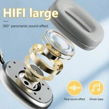 Wireless Bluetooth HiFi Max P9 Headphone Top Headphone For Android And IOS Rechargeable - 白色 - 查看 4
