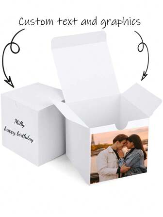 10pcs Personalized Customization /4 X 4 X 4 Inch Gift Boxes, Small Gift Boxes , White/ Paper Box With Lid For Party Favor, Ornaments, Bridesmaid Proposal, Candle Boxes Packaging,Halloween Decor,Birthday Decorations,Birthday,Wedding,Party Decorations,Christmas Decorations,Bride, Party,Gift Box,