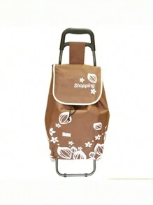 55L 容量滚动购物手推车，防水、耐磨、高品质、带软轮、优质牛津布、1.8 千克、多种颜色可选、91 X 24 X 32 厘米 - 駝色 - 查看 1