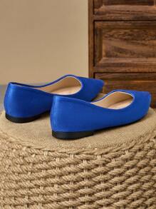 WHDXY Women's Flat Solid Color Loafer Shoes, Pointed Toe Work/Commute Office Shoes, Non-Fatiguing Slip-On Flats, Suitable For All Seasons