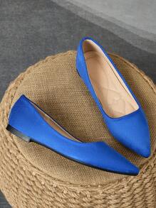 WHDXY Women's Flat Solid Color Loafer Shoes, Pointed Toe Work/Commute Office Shoes, Non-Fatiguing Slip-On Flats, Suitable For All Seasons