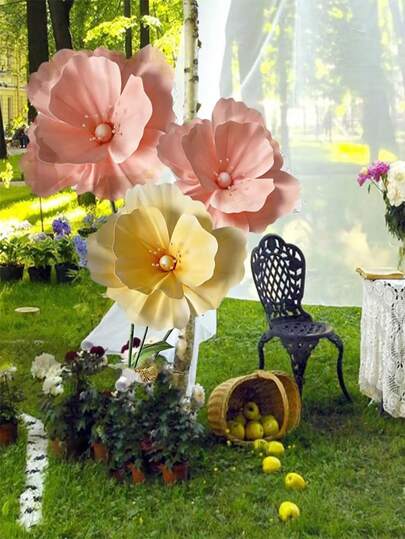 Large Artificial Poppy Foam Flower Artificial Flower Head Wedding Backdrop Stage Layout Pathway Guide Flower Home Decor Centerpiece, Valentine's Day, Gift Gifts Birthday Graduation