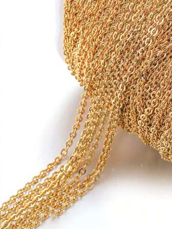 5m/1m 散装不锈钢链，适用于银色/玫瑰金 O 型项链链环，1mm/1.5mm/2mm/2.5mm DIY 珠宝制作材料