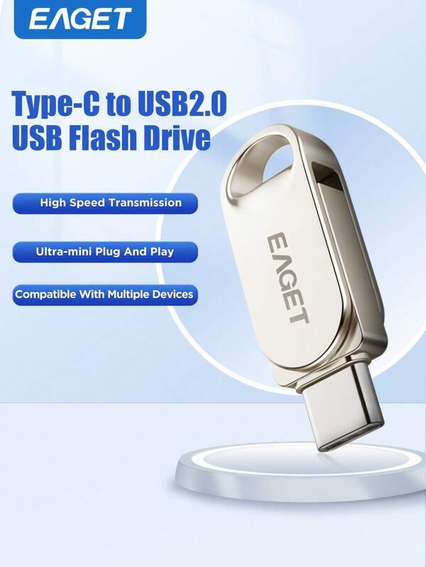 Ultra Mini Tyne-C To USB 2.0 Flash Drive With 8G/16G/32G/64G High-Efficiency Storage. Highly Portable And Plug And Play Compatible With Electronic Devices Such As Computers And Mobile Phones