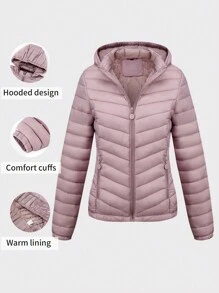 Risissida Women's Autumn Minimalist Hooded Cape Jacket - No Zipper Design, Practical Pockets - Baby Pink - View 2