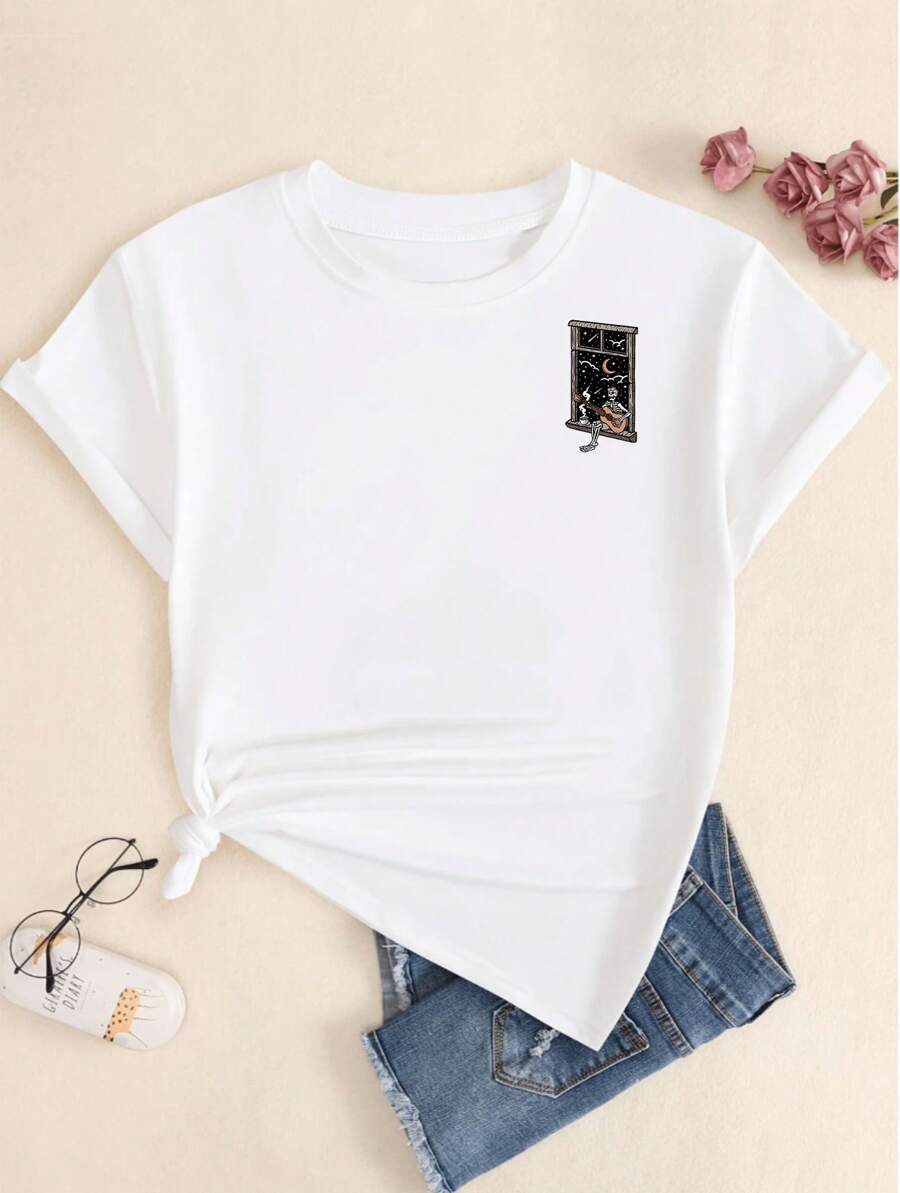 Cotton T-Shirt Beach Landscapes Artistic Style Blouse Comfort Soft Breathable Summer - Kem - Xem 1