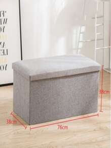Large Seater Folding Storage Ottoman Pouffe Bench Seat Blanket Toy Chest Box UK Back To School Dormitory Storage - Grey - View 7