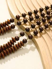 BOCAR Bohemian Wooden Beads Statement Jewelry Strand Necklace For Women