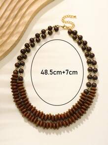 BOCAR Bohemian Wooden Beads Statement Jewelry Strand Necklace For Women