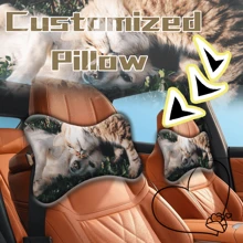 个性化定制照片汽车颈部和腰部支撑枕 - 为您的汽车颈部定制，拉链闭合，非常适合万圣节、感恩节、圣诞节的完美礼物 - 上傳圖片客製化抱枕 - 查看 6