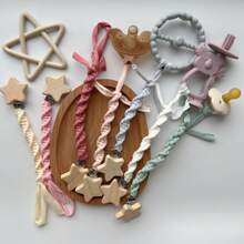 1pc Handmade Cotton Fabric Woven Baby Pacifier Clip