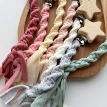 1pc Handmade Cotton Fabric Woven Baby Pacifier Clip