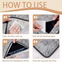 4/8/12pcs Rug Gripper For Hardwood Floors Carpet Area Rugs Tile Floors, Non Slip Rug Pads, Double Sided Reusable Rug Grippers Washable Carpet Gripper Keep Rug Corners Flat