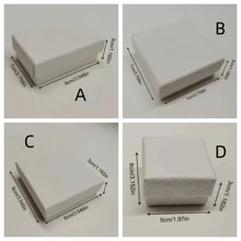 1 件白色荔枝纹极简主义珠宝盒，耳环收纳礼盒，适用于项链、戒指，适合女士礼物