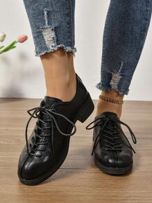 British Style Women's Lace-Up Flat Leather Shoes, New Arrival Spring/Autumn Small Niche Design Valentines