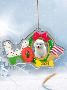 个性化木制宠物纪念装饰品可定制照片圣诞装饰，带有宠物的名字和纪念信息，是狗、猫和其他可爱动物的完美纪念纪念品，是宠物爱好者独特的节日礼物，用贴心的定制装饰品纪念珍爱的宠物 - 彩色 - 查看 10