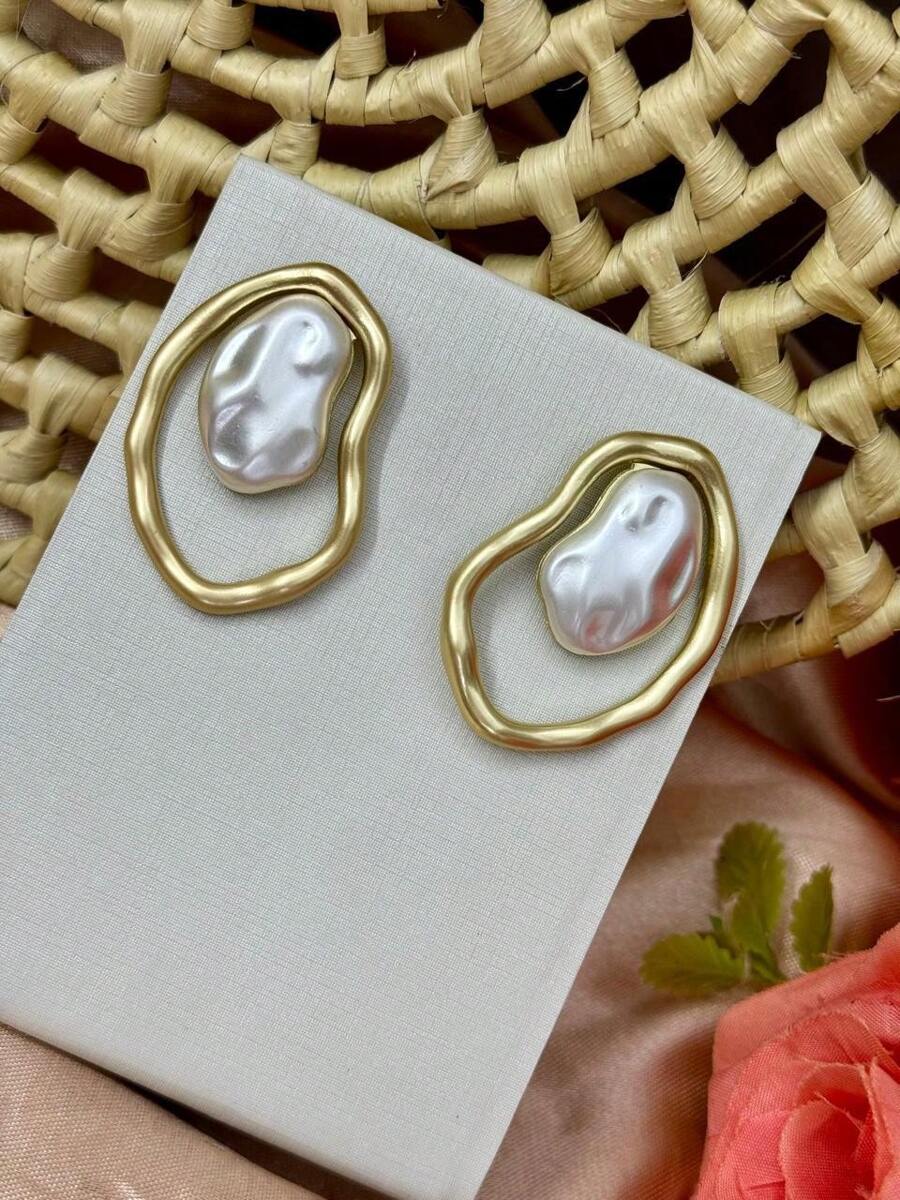 Organic Earring - 白色 - 查看 1