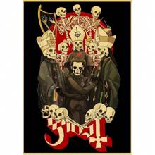 1 pieza Obra de arte de pared Póster sin marco Banda de rock fantasmal clásica de música vintage Póster de arte vintage Impresión de arte Decoración de pared de casa, bar, cafetería Arte Pop, Regalo de lienzo para cumpleaños y graduación - Multicolor - Ver 15