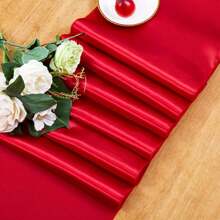 1/2/5/10 Pcs Satin Table Runners, 28x275cm, Elegant Soft Silky Table Decor For Party, Banquet, Wedding, Thanksgiving, Valentine's Day, Christmas, New Year