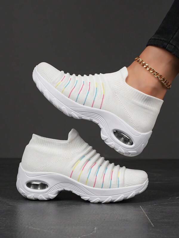 Modne damskie buty sportowe typu casual cross-border, oddychające, odporne na zużycie, wygodne buty wsuwane do tańca kwadratowego/tańca, uniwersalne trampki na grubej podeszwie