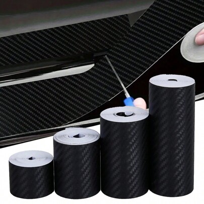 Protetores de borda de porta de carro Protetor de soleira de porta 5D Filme de envoltório de carro de fibra de carbono Vinil Filme de envoltório automotivo Filme de proteção de soleira de porta de carro Anticolisão Adequado para a maioria dos carros