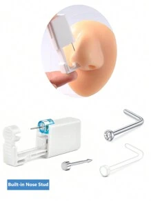 AVYRING 3 Pcs Nose Piercing Kit, Disposable Sterile Piercing Unit For Self Nose Piercing Gun, Nose Stud Tool,Nose Piercing Kit, Self Nose Piercing Gun, Disposable Nose Percinging Kit With Nose Rings Stud - Multicolor - View 9