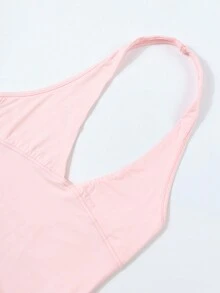 3件套 Mystra 女士纯色褶皱修身露背吊带背心