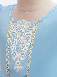 Young Girls Blue Cap Sleeve Fantasy Princess Dress For Costume Party