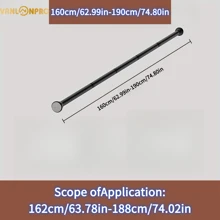 VANLONPRO Stainless Steel No-Drill Connection Type Curtain Rod, Extendable Rod, Curtain Rings, Cabinet Hanging Rod, DIY Adjustable Size Clothesline, Balcony Curtain Rod, Bedroom Curtain Rod, Bathroom Extendable Towel Rack Home Bathroom Decor Fall Decor Bathroom Accessories Back To School