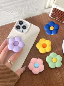 Floral Pattern Foldable Mobile Phone Stand, Peel & Stick, Telescopic Desk Mount Holder Compatible With IPhone, Android Phone, Gift For Birthday, Family, Friends Push-Pull Phone Grip, Phone Holder, Phone Accessories