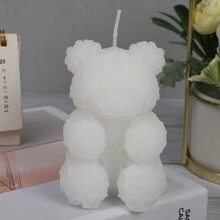 1pc Rose & Bear Shaped Artisanal Scented Candle, With Slight Color Variance Gifts Birthday Graduation - Multicolor - View 12
