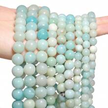 Hạt Amazonite tự nhiên 4-12mm Hạt tròn rời dùng làm đồ trang sức Phụ kiện làm vòng tay DIY Bán buôn 1 sợi - amazonit - Xem 12