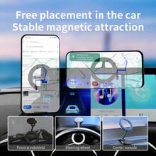 兼容 iPhone 16/16 Pro Max MagSafe 车载支架，[全金属和 360° 调节] 车载磁性手机支架，带 N52 强磁铁，车载支架兼容 iPhone 16 15 14 13 12 和 MagSafe 保护壳及所有手机 - 黑色 - 查看 8