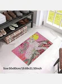 1 件仿羊毛纹理地毯，动物装饰地毯，奢华豹纹地毯门垫，适用于入口、客厅、餐厅、浴室装饰、软装饰垫，厚度约 0.4-0.8 厘米（手工测量，可能存在合理误差） - 粉色 - 查看 16