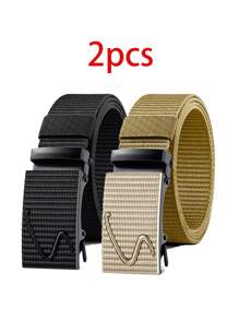 Set de 3 Cinturones de nilón Nuevos Cinturones militares y tácticos de hombre para uso al aire libre, entrenamiento pesado y caza