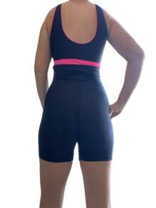 Aquagym Jumpsuit Swimsuit With Removable Cups And Double Lining - Màu Hồng Tươi - Xem 2