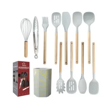 12件套,木柄硅胶厨具套装,厨房烘焙烹饪工具套装耐高温不粘锅专用厨具,厨房用品烘焙用品 - 彩色 - 查看 18