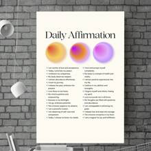 Positive Daily Affirmation Canvas Art, Boost Confidence And Inner Peace, Inspirational Quotes For Everyday, Perfect Home Décor,Suitable For Bedroom, Kitchen, Dining Room, Living Room, Office And Other Home Decoration Wall