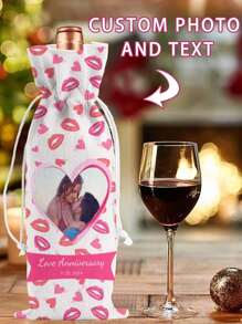 1 Stück/5 Stück/8 Stück Individuelle Lein-Optik Weinbeutel Geschenktüte, personalisierter Weinflaschen Bezug, wiederverwendbarer Weihnachts Weinflaschen Überzug, geeignet für Weihnachten, Hochzeit, Geburtstag, Feiertagsparty, Einweihungsfeier, Aufbewahrung