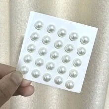 全新时尚 3-10 毫米人造珍珠装饰贴纸，适用于 DIY 剪贴簿、日记、手机装饰，返校 - 白色 - 查看 11