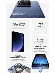 Xiaomi Xiaomi 13T 5G Smartphone 8GB+256GB Global Version Dimensity 8200-Ultra Processor 50MP Professional Optical Lens 144Hz 6.67" AMOLED Display 67W Turbo Charging 5000mAh Battery NFC