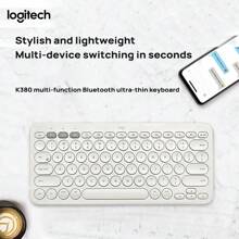 Logitech 蓝牙无线键盘 K380，时尚、轻巧、安静，兼容笔记本电脑、安卓手机、平板电脑、iPad（白色） - 白色 - 查看 2