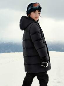 Balabala Long Cold-Resistant Down Coat, Warm And Protective, Winter 2024 Collection - Black - View 3
