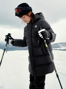 Balabala Long Cold-Resistant Down Coat, Warm And Protective, Winter 2024 Collection - Black - View 2