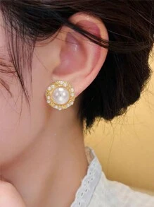 Bộ 5 bông tai thiết kế hình bướm tròn màu đen cổ điển hình chữ thập và ngọc trai - Bộ đồ A - Xem 8