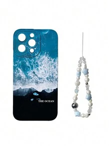 1 Stück TPU matter Handyhülle mit Ozean-Musterprint, kompatibel mit Apple, Samsung Serie, Redmi Note, OPPO A/Reno, INFINIX Serie, 2 Kameraausschnitt-Stile werden zufällig versendet - Verschiedenfarbig - Übersicht 6
