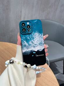 1 Stück TPU matter Handyhülle mit Ozean-Musterprint, kompatibel mit Apple, Samsung Serie, Redmi Note, OPPO A/Reno, INFINIX Serie, 2 Kameraausschnitt-Stile werden zufällig versendet - Verschiedenfarbig - Übersicht 1